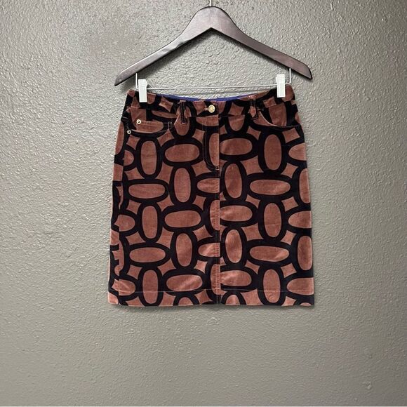 Boden Geo Print Velvet Skirt - Picture 1 of 10
